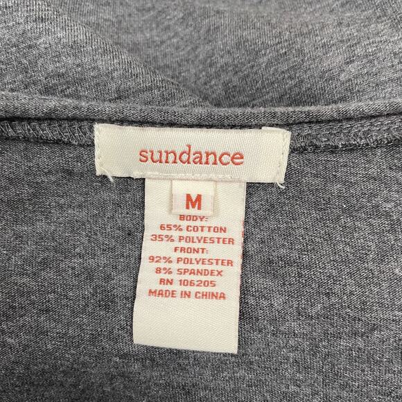 Sundance Dress Womens Medium Red Gray Velvet Tunic Long Sleeve Ruched Casual - Picture 3 of 6